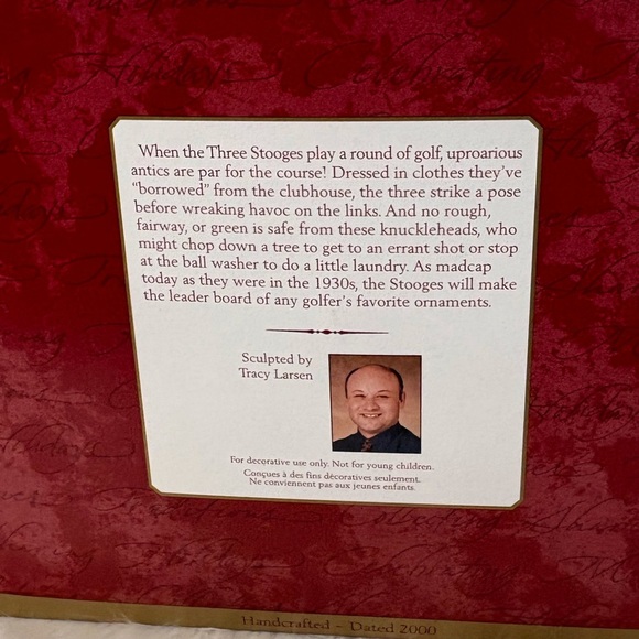 HALLMARK KEEPSAKE the Label Three Stooges Ornament Set “Larry,Moe and Curly” - Picture 8 of 9